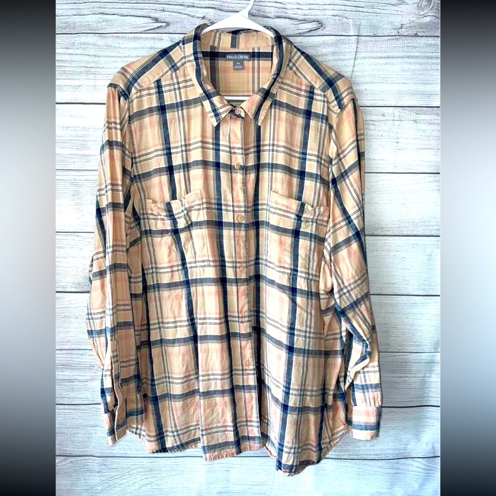 Light Pink/Blue Plaid Top